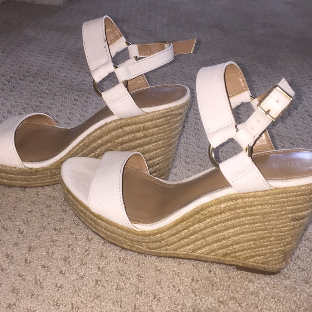 Merona white strapy wedges